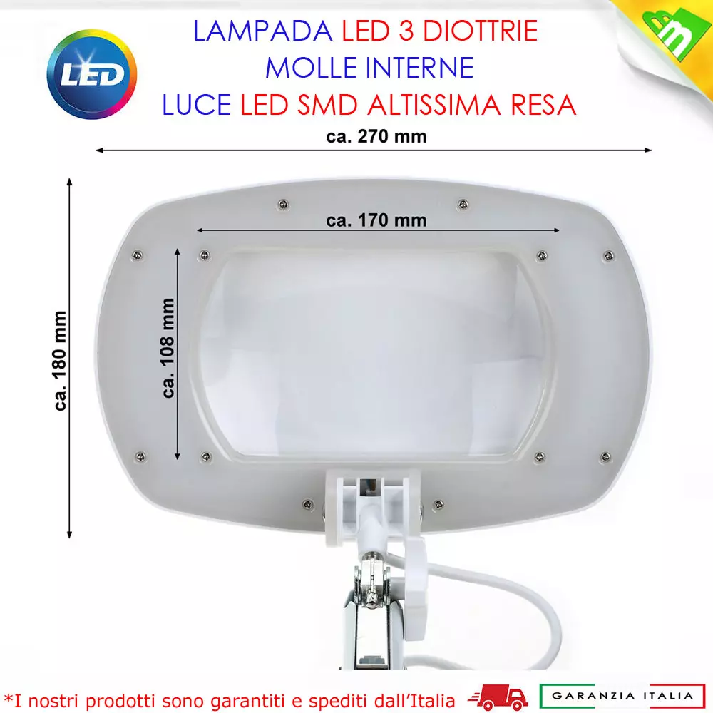 Lampada da tavolo a LED con lente d'ingrandimento