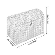 Elegant Silver Wedding Card Box with Heart Lock for Cards and GiftsUS