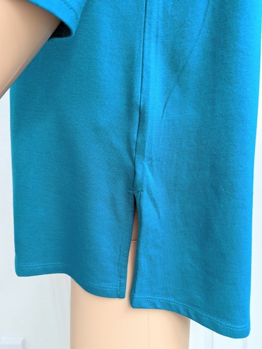 J.Jill Women's Size XS T Shirt Tunic Teal Green Boat Neck Elbow Sleeve Casual - Picture 7 of 11