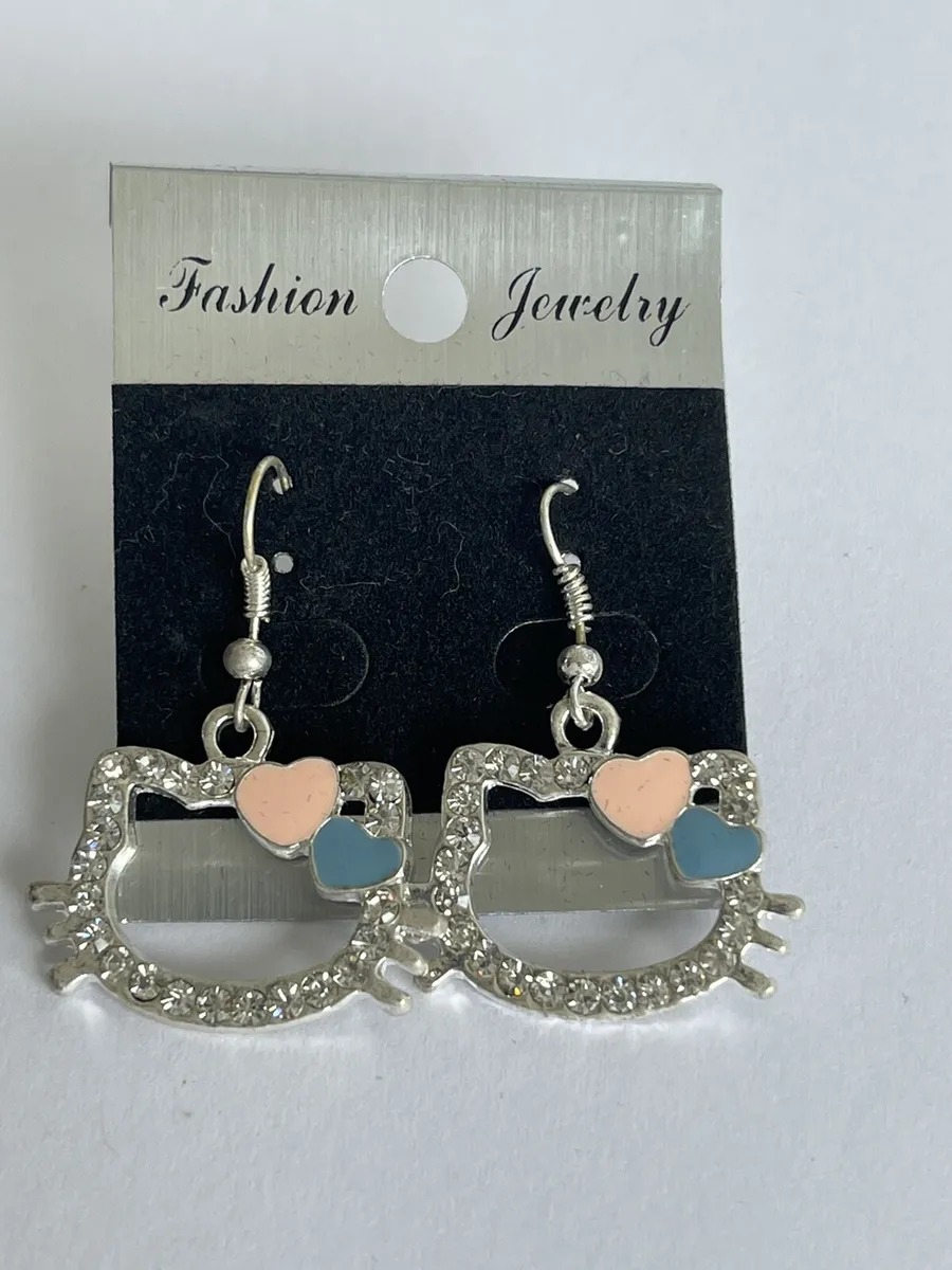 Silver Hello Kitty Outline Dangle Earrings with Swarovski Elements | Hello  kitty earrings, Crystal dangle earrings, Jewelry collection