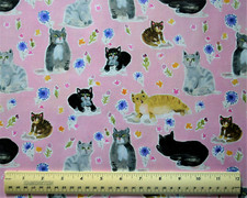 Tessuto In Cotone Nutex Con Zampe Di Gatto &ndash; Fat Quarter Multicolore Per Patchwork E Cucito Creativo
