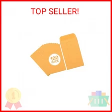 #1 Coin Envelopes Eupako 100 PCS 2.25x 3.5" Brown Small Parts Envelope with Gumm