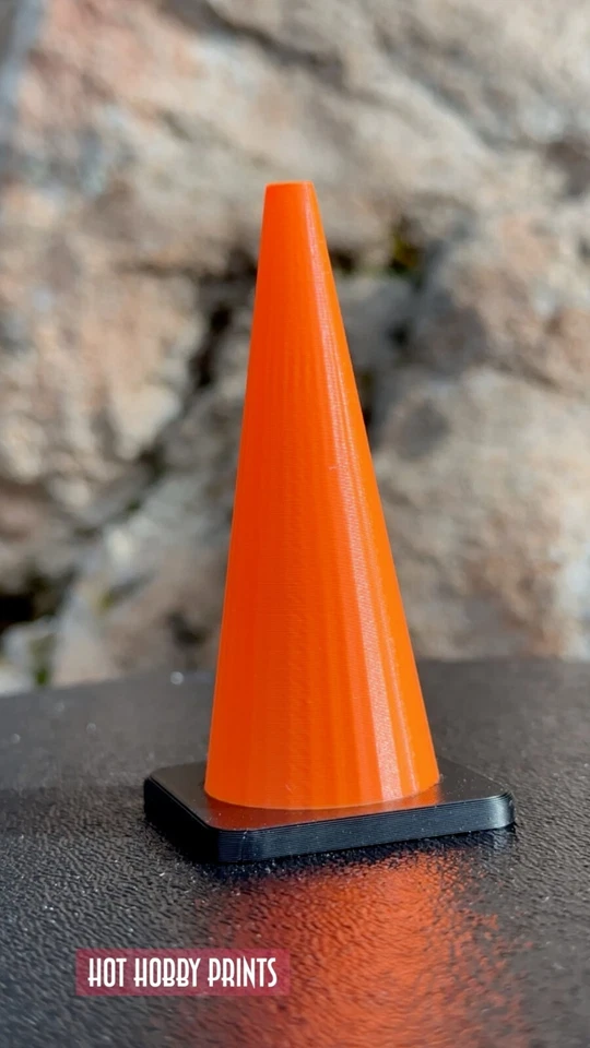 1/10 Scale Traffic Cones (10 Pack) – Drift, Race, Crawler - Orange/Black PETG - Image 3 of 4