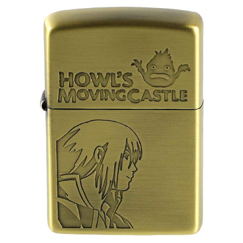 Zippo Oil Lighter Howl's Moving Castle Calcifer Antique Gold