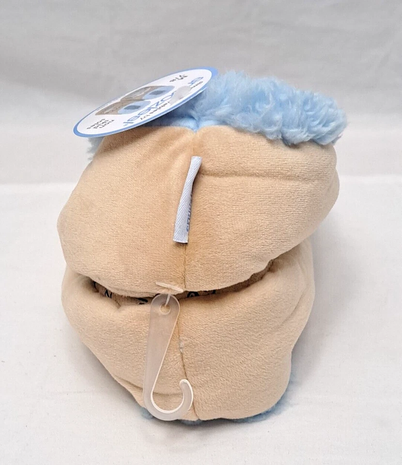 全新带标签 Snoozies 女式 Happy Camper 贴花毛绒拖鞋中号 7/8 棕褐色蓝色 — 第 4/4 张图片