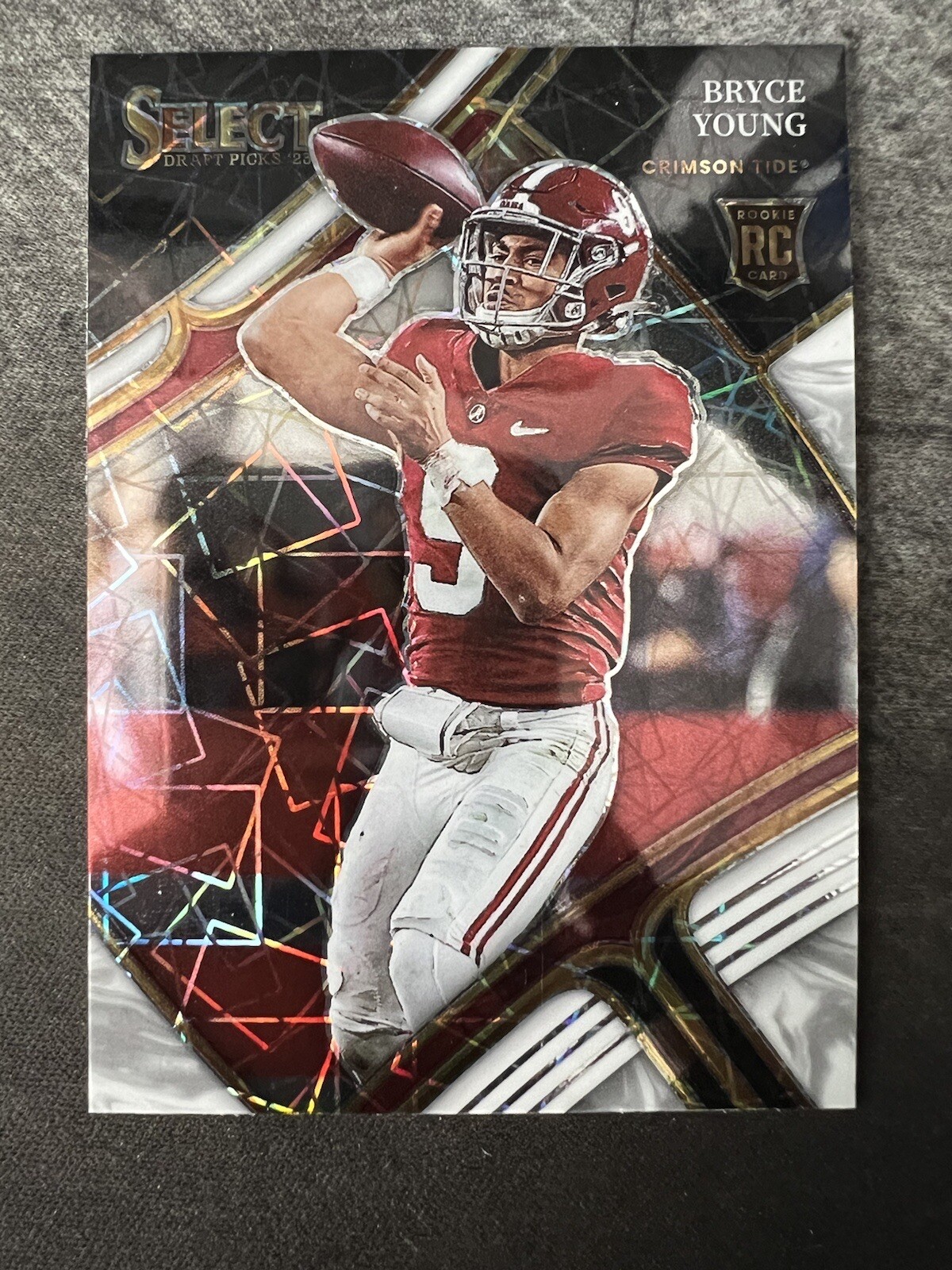 2023 Bryce Young Select Draft Picks White Lazer Prizm Field Level RC #101