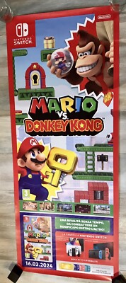 MARIO VS DONKEY KONG NINTENDO SWITCH PROMO OFFICIAL STORE POSTER 130X53