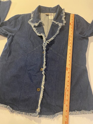 Shaver Lake Casuals Raw Edge Denim Jacket Sz XL Blue 100% Cotton - Picture 13 of 14