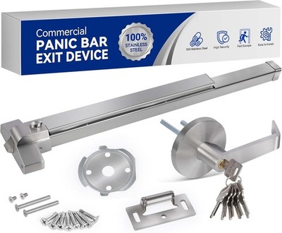 39'' Commercial Door Push Bar with All 304 Stainless Steel Tail Cover with Handle