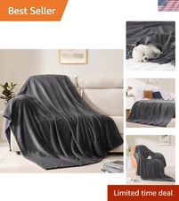 Soft Microfiber Fleece Throw Blanket - 60"x50" Graphite for Cozy Comfort