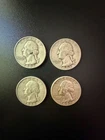 New Listing1952D 1953D 1954D 1957D Washington 90% Silver Quarters - Lot#5