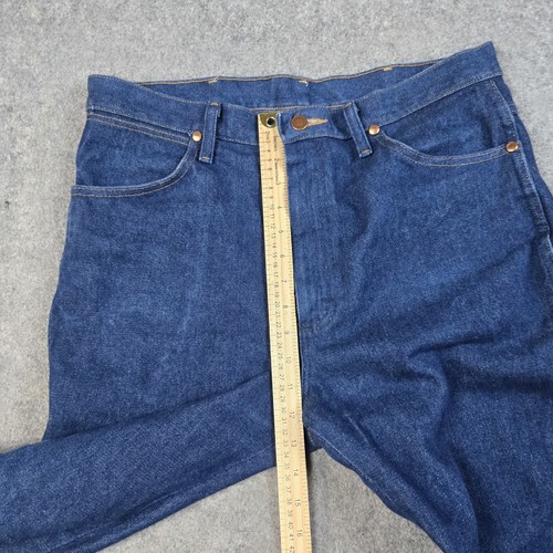 Wrangler Jeans Mens 34x34 Blue Denim 938DEN Cowboy Cut Western Zip Fly Pants - Picture 13 of 18
