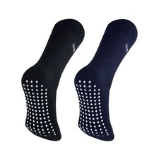 Mens Fleece Lined Slipper Socks by THMO - 6 Multi Pack Non Slip Socks