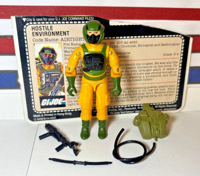 GI Joe Airtight 1985 v1 *100% COMPLETE w/File Card, Near Mint!* Vintage ARAH