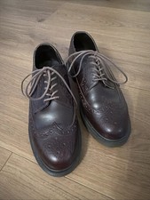 Doc Dr Martens Brown Leather Wingtip 3989 Oxford Brogue Shoes Mens Sz 7 / Wmn 8