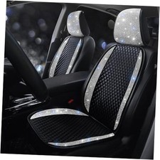 Bling Crystal Rhinestones Car Front Seat Covers for Womens White 2 Front Seats