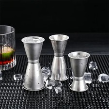 1Pc Stainless Steel Measuring Cup Dual Shot Cocktail Jigger Whisky Ounce Cup