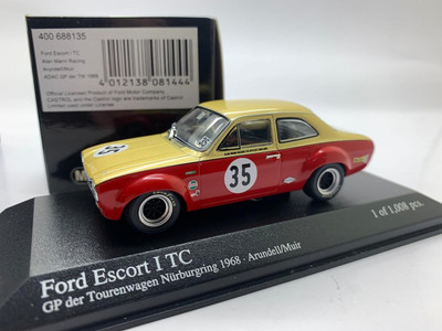 MINICHAMPS FORD ESCORT I TC ARUNDELL MUIR ADAC GP DER TW 1968 400 688135 1/43