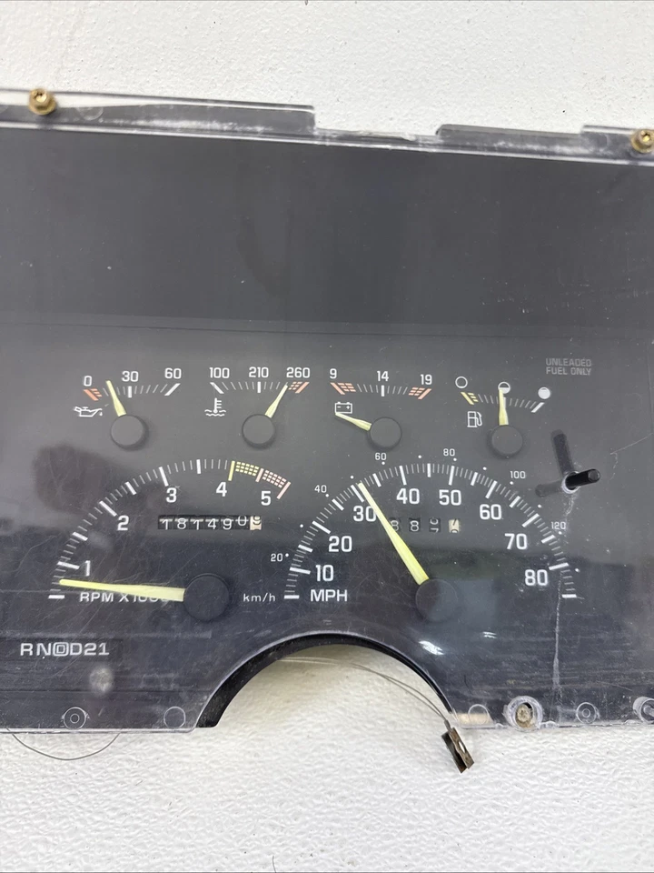 Cuadro de instrumentos velocímetro 92-94 Chevy GMC Truck C/K 1500 2500 OEM 16140115 LEER Foto 4 de 4