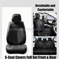 PU Perforated Leather Seat Cover Front & Rear Protector Cushion For Toyota RAV4