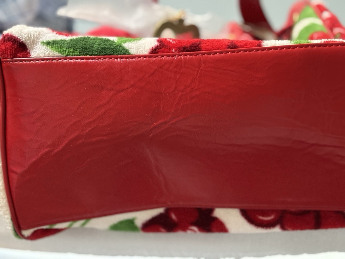 Juicy Couture Y2K Juicy Cherry Shoulder Bag Heart Charm Bow Red