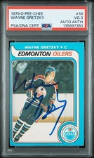 Wayne Gretzky Signed 1979 O-PEE-CHEE Rookie Card #18 OPC Auto Oilers RC ~ Psa 3!. rookie card picture