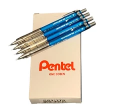 Pentel GraphGear 300 Mechanical Pencil, Box of 12 Pencils, Sky Blue, 0.7mm NEW