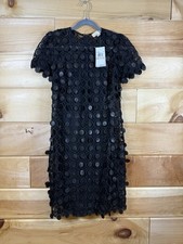 Michael Kors Women's Textured Circle Mesh Dress Size 2 dot appliqué design NWT!