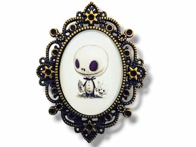 Mister Jack Skull Gothic Kamee Brosche - Seltsame Weihnachten - Zubehör Handarbeit.