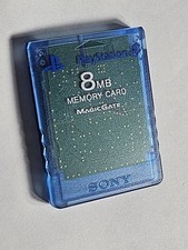 PS2 Memory Card 8MB Clear Blue OEM SCPH-10020 Sony Playstation 2 AUTHENTIC