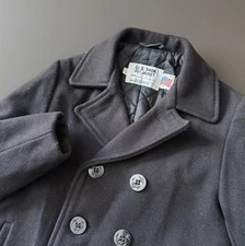 Schott US 740N Women's 10 Pea Coat Black Button Up Wool Jacket Made In USA