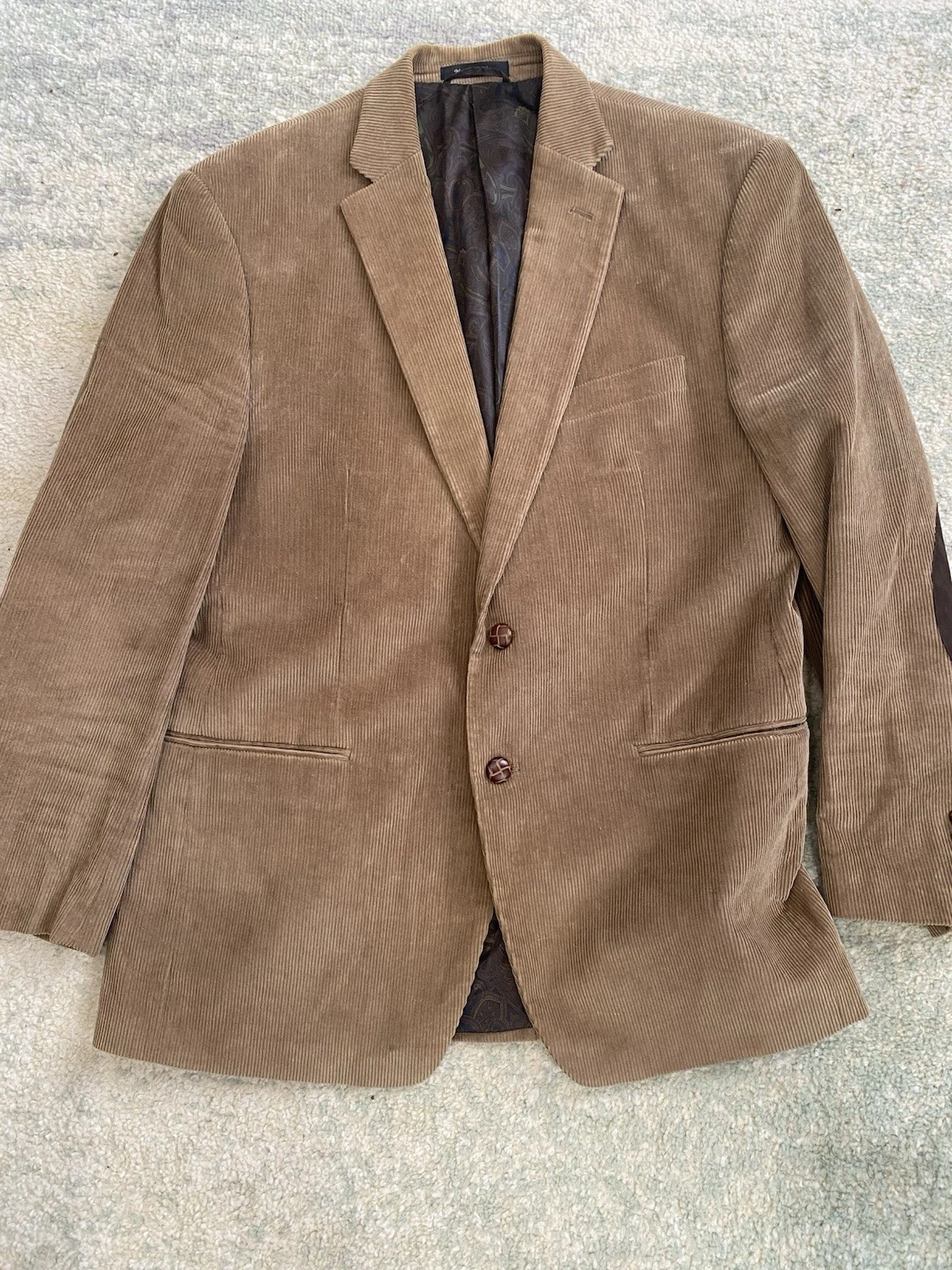 Lauren Ralph Lauren Corduroy Blazer 42R Brown Sport Coat Suede Elbow Patches
Opens in a new window o