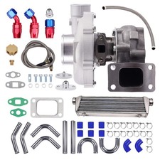 Turbolader Kit T3/T4 mit 550mm Ölrücklaufleitung & Intercooler System Universal