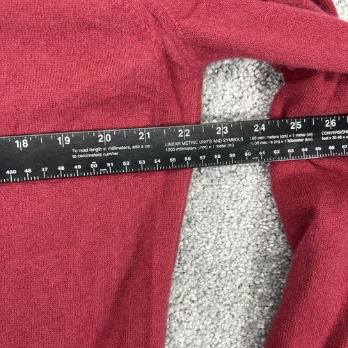 Barneys New York Cashmere Sweater Mens Medium Red V Neck Made In Italy Vintage - Picture 6 of 7