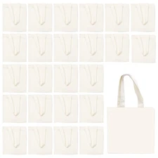 25 Pcs Mini Tote Bag Reusable Grocery Bags Blank Canvas Tote Bags DIY Sacks G...