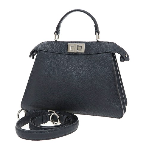 Fendi Peekaboo 8BN327ADYF1EEL Calfskin Gray Shoulder Bag #SAB16455