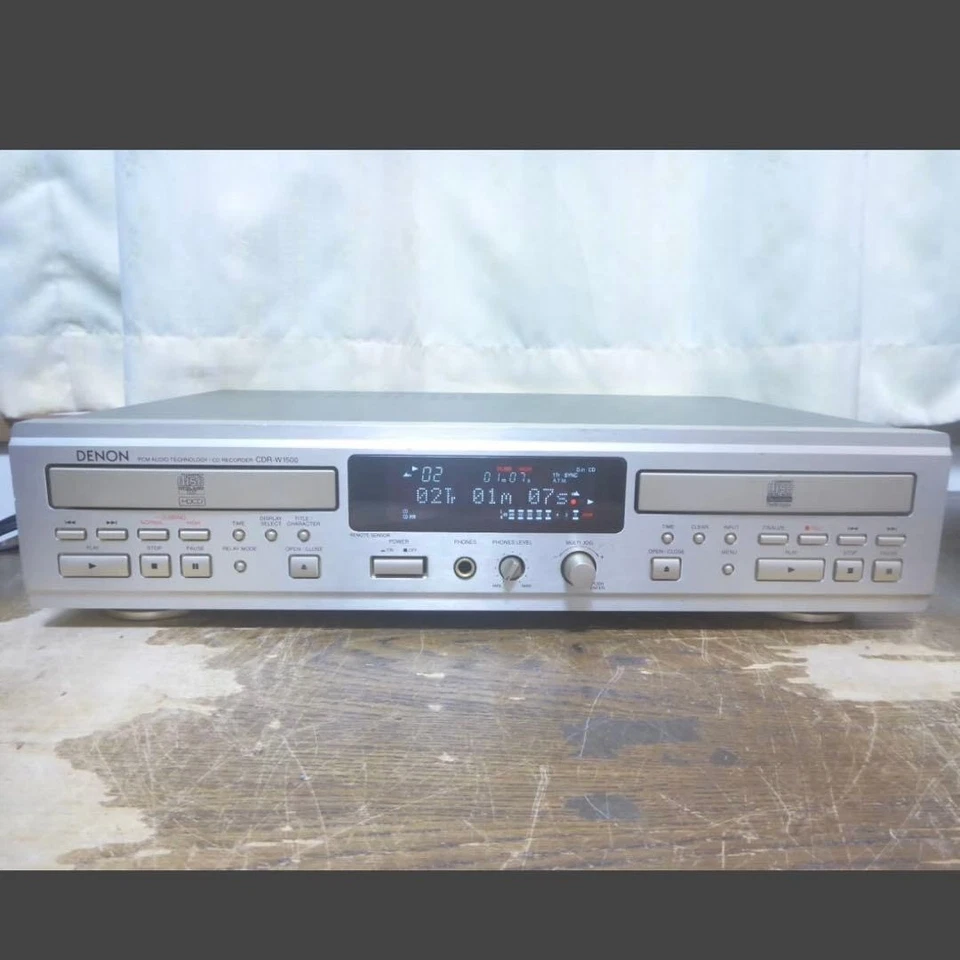 Denon CDR-W1500 CD Recorder Dual Deck CD-RW Dubbing Optical In/Out Tested Japan - Image 2 of 4
