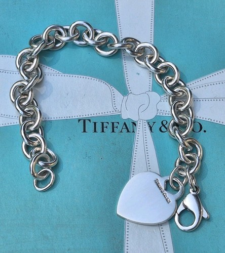 Authentisches seltenes Tiffany & Co schlichtes klobiges Armband mit Herzanhänger. - Bild 6 von 8
