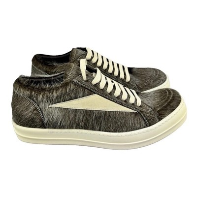 Rick Owens - Vintage Suede Trimmed Calf Hair Sneakers Size: EU 43 / UK9 / US 10