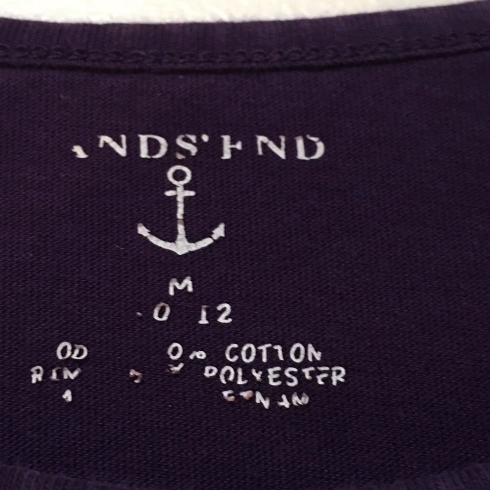 Lands' End Girls Sz 10/12 Shirt Purple Ruffle Long Sleeve 100% Cotton Bohemian - Image 3 of 4