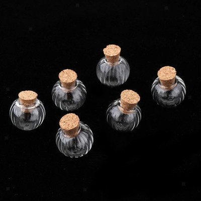 6 Stück Mini Kürbis Glas Fläschchen Flaschen