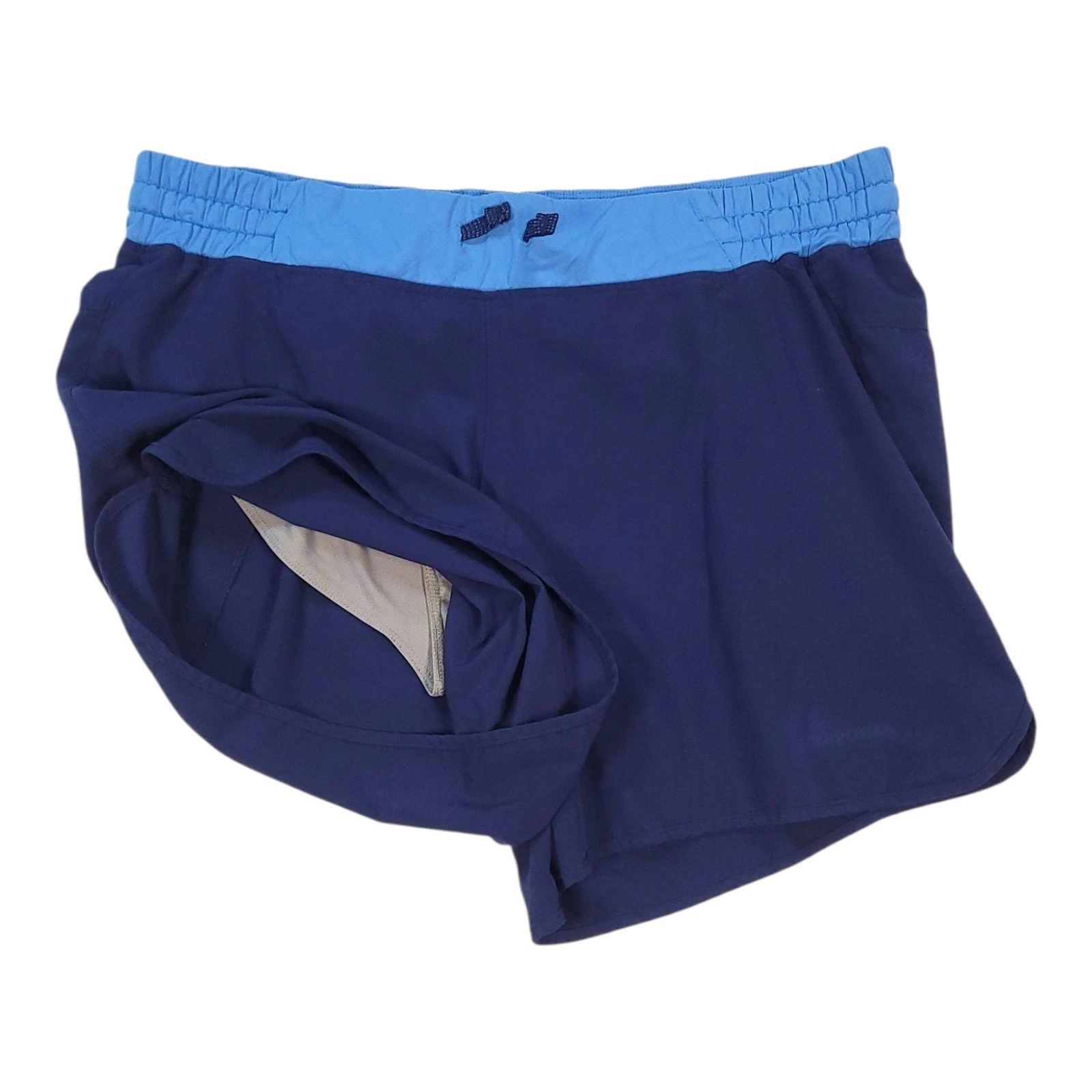 Patagonia Nine Trails Running Shorts Women's Size MEDIUM Navy Blue Active Lined