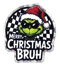 5 Pc - Merry Christmas Bruh  - Acrylic Flatback Charms Badge Reels Crafts