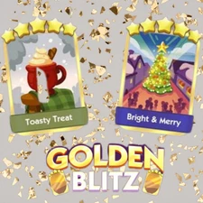 Monopoly Go - Golden Blitz Event - Toasty Treat  Set 19 & Bright & Merry Set 21