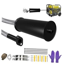Generator Exhaust Extension Silencer Kit, Generator Muffler BLACK&SILVERY