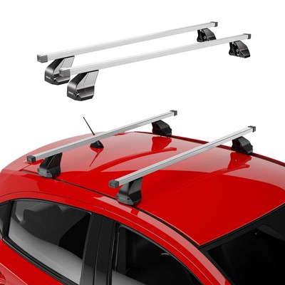 Fix Point Roof Racks Top Cross Bars for Mercedes EQE 2023-2024 Steel Silver 2Pcs