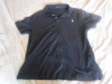 Polo Ralph Lauren Custom Slim Fit Dark Blue Mens Short Sleeve Shirt Size Large