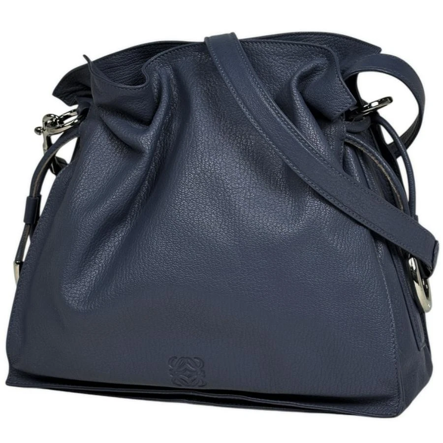 Loewe — Loewe Anagram Flamenco Leather Blue Shoulder Bag #BS1406