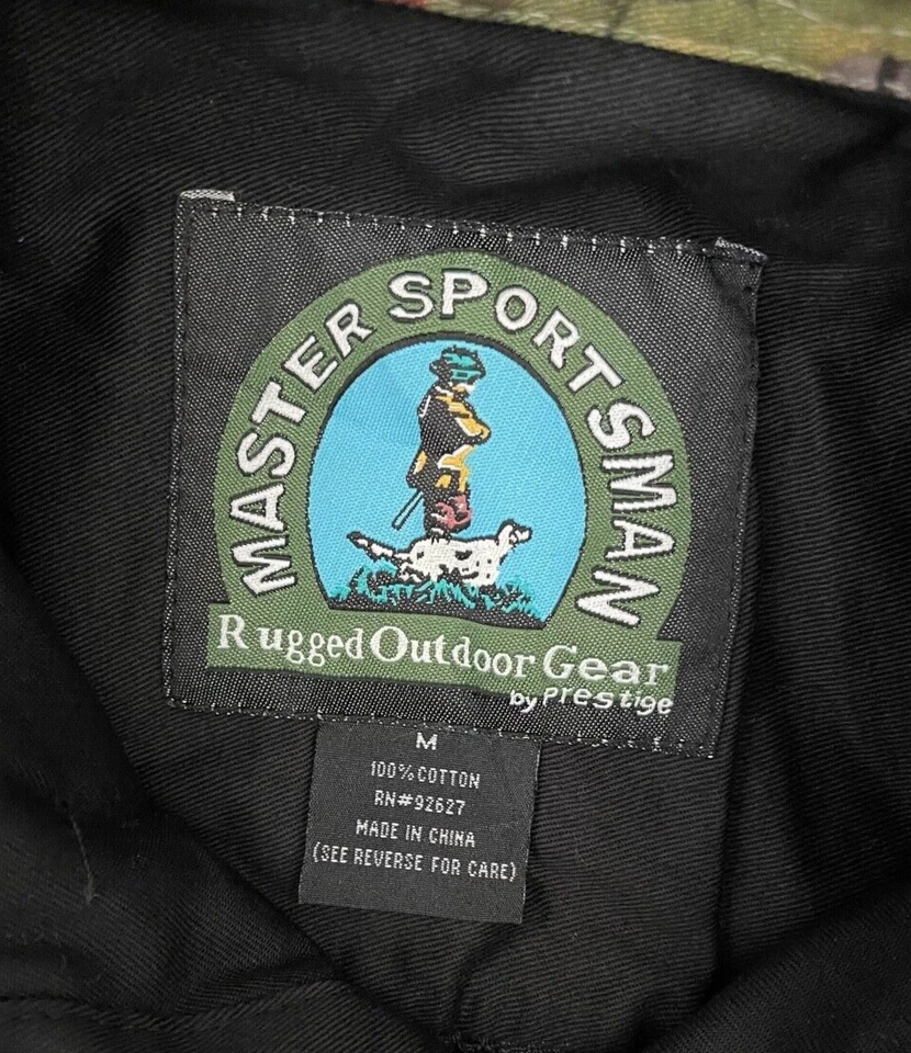 Master Sportsman Camo Shirt Men's Medium Black Pockets Hunting Outdoor - Image 4 of 4