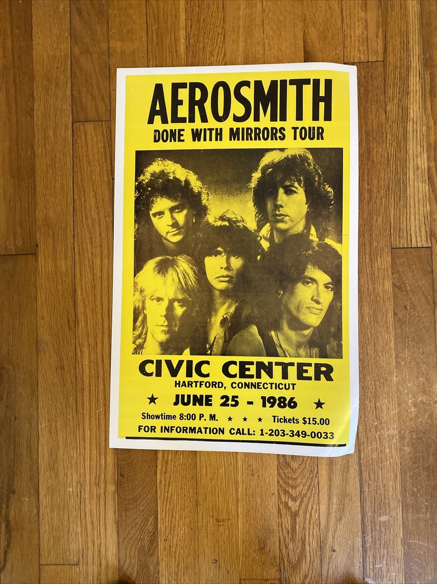 Aerosmith サイン、コンサートカタログ、当時のチケットのセット　CDなし Aerosmith, Done With Mirrors Tour 14X22
